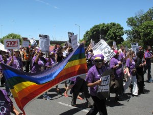 Manifestation contre les violences faites aux femmes à Johannesburg en Afrique du Sud.