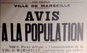 Affiche "Avis à la population" Marseille 1940.