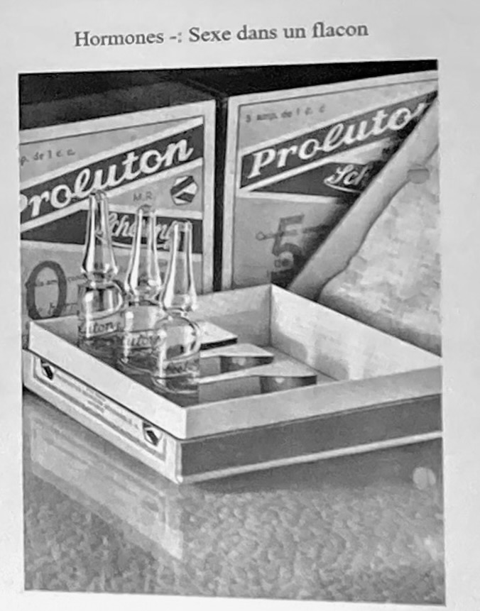Publicité d'un laboratoire pharmaceutique pour des hormones sexuelles 