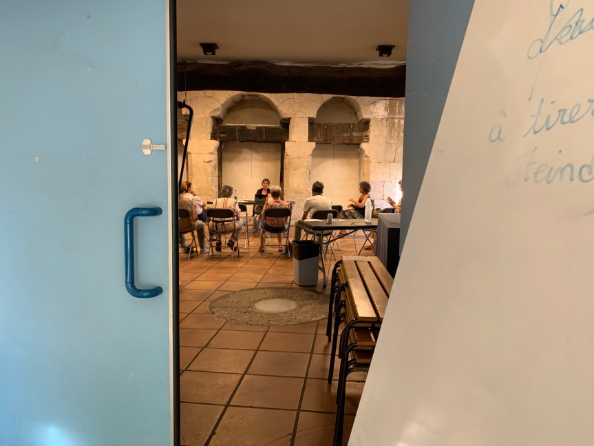 Pendant la présentation du livre "La douleur impensée"